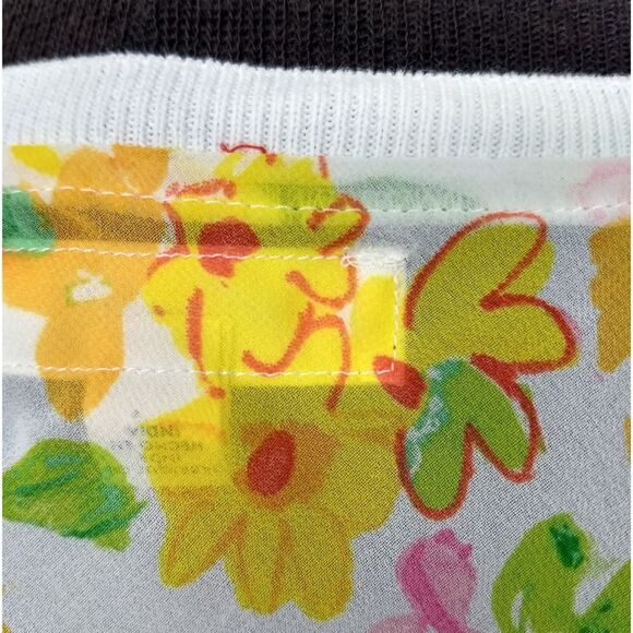 Tommy sheer floral drawstring waist top XL - Picture 3 of 10